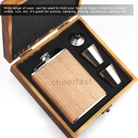 Coffret Cadeau de Flasques à Boire en Bois de Haute Qualité avec Couvercle, Flasque à Boire en Bois et Acier Inoxydable de 8oz