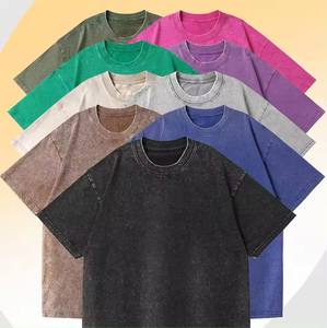 Camisetas de Algodón 100% Personalizadas, Lavadas con Ácido, Estilo Vintage, Corte Holgado, para Hombre, Camisetas de Lujo - Product Image 1