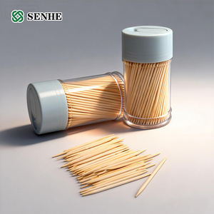 Palillos de Dientes Redondos de Doble Punta de Madera - Palillos para Aperitivos, Frutas y Limpieza <span class=keywords><strong>Dental</strong></span> - Product Image 1