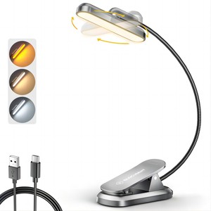 <span class=keywords><strong>Prix</strong></span> de liquidation - Lampe de lecture rotative Glocusent de 0 à 340 degrés, rechargeable par USB-C, mini lampe à clipser <span class=keywords><strong>pour</strong></span> <span class=keywords><strong>livre</strong></span> - Product Image 1