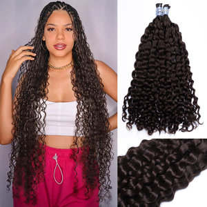 Cheveux humains en vrac profonds bouclés de vague d'eau pour le tressage des cheveux micro de tressage aucune trame 100% extensions de cheveux vierges brésiliens non traités - Product Image 1