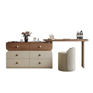 Moderna e Resistente Toeletta in Legno Massello con Luce LED Rimovibile, Cassetti Portaoggetti e Specchio, Ecologica per Camera da Letto e Appartamento - Product Image 5