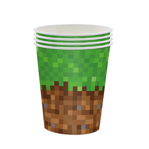 Ensemble de vaisselle sur le thème de <span class=keywords><strong>Minecraft</strong></span> pour fête d'enfants, décorations de jeu Pixel Battle, assiettes et serviettes en papier rondes et carrées jetables - Product Image 5