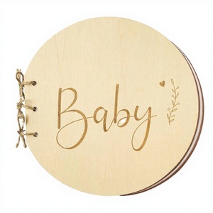 Letrero y Libro de Visitas Ecológico de Madera para Baby Shower con Grabado y Páginas en Blanco para Placa de Recuerdos del Bebé - Product Image 2