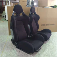 Sièges de voiture sur mesure en gros avec rails coulissants doubles et sièges de course en fibre de verre en tissu suédé noir réglables