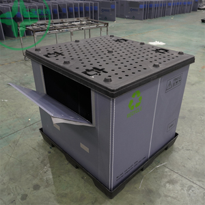 ODM OEM không thấm nước Stackable hậu cần doanh thu nhựa hậu cần <span class=keywords><strong>container</strong></span> miệng núi lửa HDPE PP Pallet tay áo hộp - Product Image 2