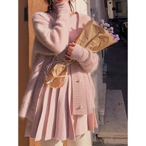 Fuzzy V Neck Button Long Sleeve Casual Winter Women's <b>Cardigan</b> Sweater Coat <b>White</b> - Product Image 4