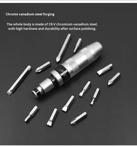 Set di Cacciaviti <span class=keywords><strong>a</strong></span> Impatto 13 Pezzi in Acciaio al Cromo Vanadio con Punta Magnetica e Impugnatura Rinforzata - Product Image 6