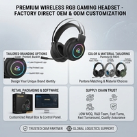 Auriculares para Juegos con Cable OEM ODM, Control Táctil, Iluminación RGB, Baja Latencia, Micrófono, Cable de 2 m, Carga Micro USB para PC
