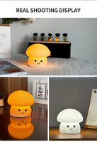 Lampe de nuit LED tactile 6 couleurs en silicone souple en forme de champignon, rechargeable USB-C, design moderne, pour chambre de bébé - Nouveauté 2026