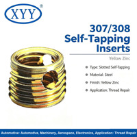 Thread Repair Self - Tapping Threaded Insert 307 Yellow Zinc Plated Carbon Steel Fastener for Light Alloy Assembly Application