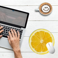 Aangepaste Vorm Citroen Schijfje Mousepad Sublimatie Afdrukken Grappig Fruit Rond Ontwerp Voor Gaming Kantoor Creatieve Geschenken