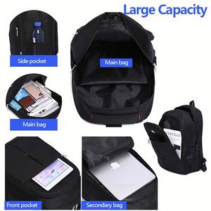 Nueva Mochila de Viaje para Hombre, Antirrobo, de Alta Calidad, con Puerto USB, Impermeable, Diseño de Mochila Escolar para Laptop - Product Image 2