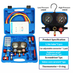 3 cách AC Gauge Set cho R22 R134 r404 r407 lạnh 3 van ô tô AC Manifold với 1.5M ống R134a adapter có thể tap - Product Image 5