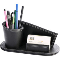 Organisateur de bureau ensemble de table de bureau caddie de bureau support stationnaire organisateur de Table de rangement de bureau en cuir boîte de rangement pour le bureau