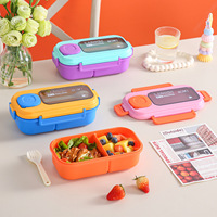 Boîte à lunch double couche en acier inoxydable 304 pour étudiants, portable, compatible micro-ondes, pour repas légers, idéale pour le bureau et les étudiants