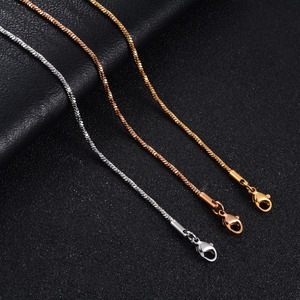 Collar de cadena de acero inoxidable para hombre y mujer, diseño de rollo fino, espiral, cuadrado, tipo serpiente, para colgante, gargantilla, accesorios de joyería para el cuello - Product Image 2