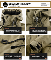 Veste d'hiver pour homme, épaisse, décontractée, ample, chaude, imperméable, surdimensionnée, multi-poches, veste d'extérieur pour homme