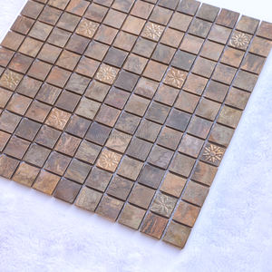 Mosaïque en bronze antique avec motif floral, style rustique vintage pour la décoration murale de la salle de bain, de la cuisine, du dosseret - Product Image 6