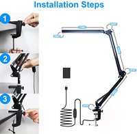 Lampe de bureau LED en aluminium moderne alimentée par USB Support de pince pour les yeux pour la maison Éclairage de table d'ordinateur à pince écologique
