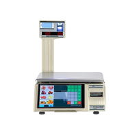 Timbangan Digital SHW-TMF66 15/30kg Layar Sentuh Stainless Steel LED/LCD Pencetak Label Barcode OEM Android Harga