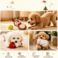 Jouet pour animaux de compagnie Zoyi, renne de Noël, jouet couineur pour animaux, texture ananas, peluche douce, jouet interactif pour chien, jouet à mâcher pour la dentition