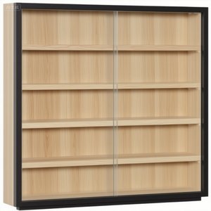 Hikuya Nhiệm Vụ Ánh Sáng Duy Nhất-Sided 5-Tier Shotglass Hiển Thị Đứng Với 2 Cửa Kính 4 Có Thể Điều Chỉnh Kệ Tường Kệ Hiển Thị Tủ - Product Image 6