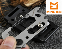 Porte-clés multifonctionnel en acier inoxydable 10 en 1, équipement de survie tactique, gadgets EDC pour l'extérieur