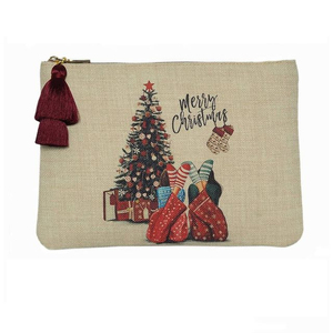 Bolsa de Mano de Yute Natural Personalizada, Bolsa de Cosméticos, Almacenamiento de Maquillaje, Bolso de Mano Ecológico de Arpillera para Mujer - Product Image 4