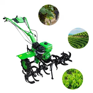 Small Plough Machine Agricultural Power Tiller Rotary Cultivator Gasoline Engine Mini Trencher and Rotary Cultivator for Farm