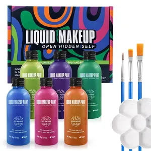 6-farben-set 3,04 Unzen/90 ml professionelle wasserbasierte Spezialeffekte für Erwachsene Kinder SFX Make-up Cosplay flüssige Gesichts- und Körperfarben