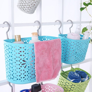 Double Hook Plastic Hanging Basket Rectangle PP Material Sundries Storage Bathroom Shower Basket 25.5x13.5x16 - Product Image 3