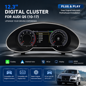 Nouvel ensemble d'instruments numériques premium de 12,3 pouces pour <span class=keywords><strong>Audi</strong></span> <span class=keywords><strong>Q5</strong></span> 2010-2017, tableau de bord LCD, compteur de vitesse, boîte de rétrofit de cockpit virtuel CN;GUA - Product Image 1