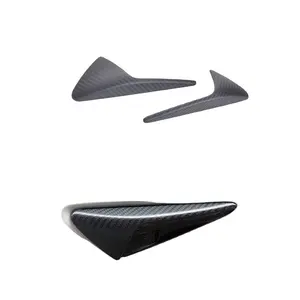 Para Tesla Model X Model S Fibra De Carbono Câmera Lateral Fender Marker Cover Side Grille Guarnição Adesivo