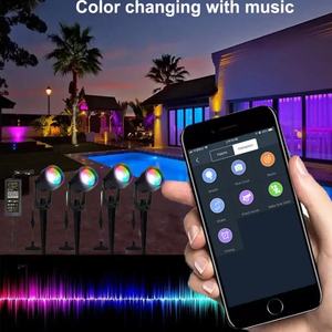 Luces de Jardín con Envío Directo, Impermeables, Control por Aplicación, Temporizador, Cambio de Color RGB, Iluminación LED Decorativa para Exteriores, Paisajismo Navideño - Product Image 5