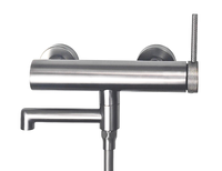Ensemble de robinetterie de bain et de douche en acier inoxydable 304 sans plomb, mitigeur mural pour baignoire avec douchette à main et barre coulissante pour pommeau de douche