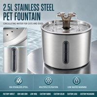 Offre Spéciale : Distributeur d'eau automatique 2,5 L pour animaux de compagnie avec robinet circulant et filtration multiple pour l'hydratation des chats et chiens à domicile (vente au détail)