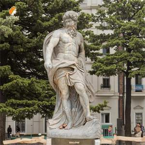 Antico greco figura a grandezza naturale natura marmo Poseidon con la statua del tridente scultura per esterni - Product Image 4