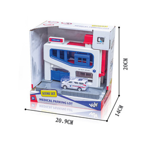 Ensemble de scènes de parking médical 20,9 cm x 20 cm x 14 cm avec voiture ambulance pour enfants de 3 ans et plus - Product Image 1