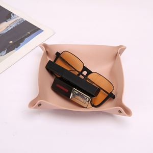 Custom Nordic Style Leather Storage Tray Desktop Organizer for Key Jewelry Cosmetic Storage Box <b>Folding</b> Organizer Decoration - Product Image 3