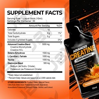 Sachets de supplément de créatine liquide, 30 unités, force personnalisée, formule sportive portable, marque privée, service OEM en gros, direct usine