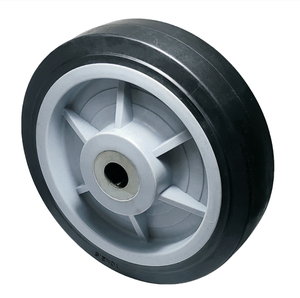12 inch Thermal Plastic Rubber Wheel 12 x 3 black Rubber 3/4 Straight Roller Bearing Flat black tread