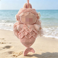 [Uniquement en tissu] Ensemble jupe sirène au crochet tissée à la main, tenue de sirène d'été, accessoires de déguisement pour poupée.