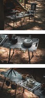 Table pliante portable légère de style moderne Soloman, en alliage d'aluminium, design tactique, pour salle à manger, cuisine, barbecue, camping