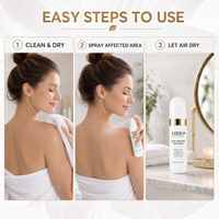 Spray corporel anti-acné à l'acide salicylique et à l'huile d'arbre à thé pour le traitement des boutons du dos et du torse, contrôle des éruptions cutanées et minimisation des pores