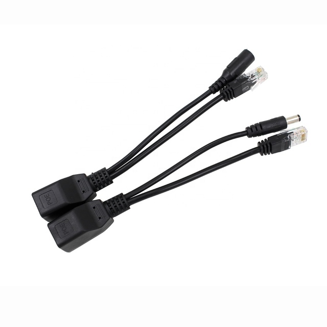 Best 10/100Mbps 5V 12V Power Straight Through Type Directly-passing Power Supply Adapter to IP Camera PoE Splitter