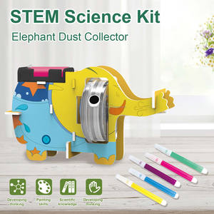 Série d'expériences scientifiques DIY Jun Rong : Assemblage de puzzle 3D stéréoscopique DIY - Aspirateur électrique en forme d'éléphant de dessin animé à décorer - Product Image 2