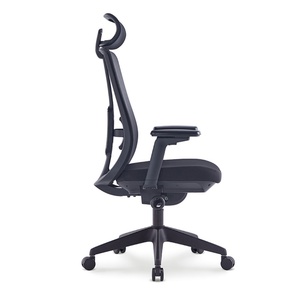 Chaise de bureau de direction ergonomique pivotante à dossier haut, design populaire, en maille, inclinable, avec appui-tête - Product Image 3