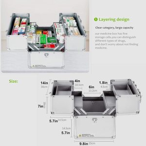 Étui rigide familial de haute qualité Kit de médicaments de premiers soins mural en aluminium d'urgence léger avec stockage de boîtier à coque rigide - Product Image 5