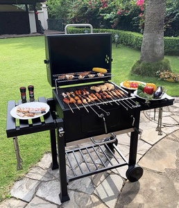 <span class=keywords><strong>Griglia</strong></span> <span class=keywords><strong>Barbecue</strong></span> a Carbone da Esterno <span class=keywords><strong>per</strong></span> Giardino, Carrello <span class=keywords><strong>di</strong></span> Grandi Dimensioni in Acciaio al Carbonio e <span class=keywords><strong>Ferro</strong></span>, Affumicatore <span class=keywords><strong>per</strong></span> Feste all'Aperto, Colore Nero - Product Image 4
